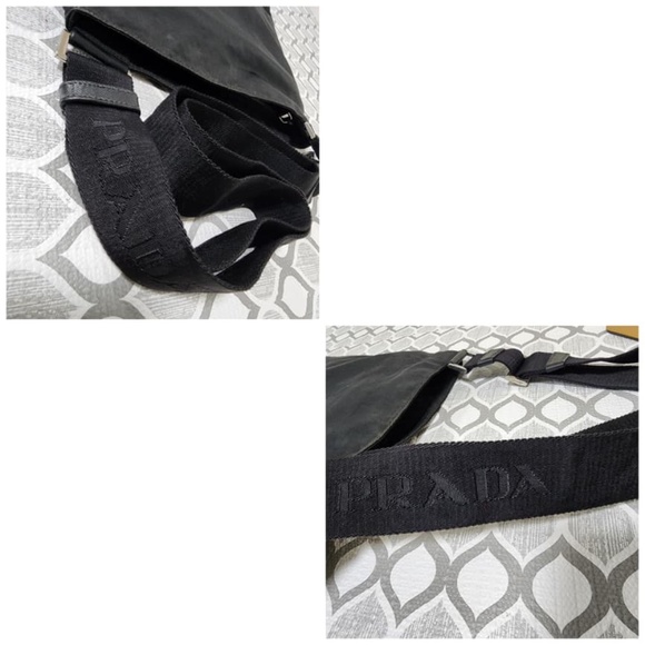 Authentic PRADA Tessuto Nylon And Saffiano Leather Small Crossbody Bag Black - Picture 9 of 12